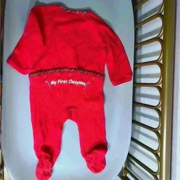 Other - Vintage holiday unisex baby red my first Christmas Santa 100% cotton no flaws